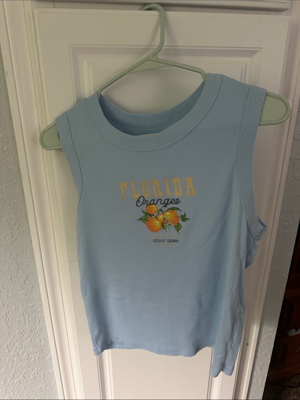 Blue 'Florida Oranges' Sleeveless Top